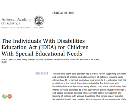 Focusing on policy and practices that impact ALL people with developmental disabilities: New Report from the American Academy of Pediatrics